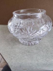 Nice Small Rose Crystal Bowl No Stamp.