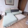 L-shape sofa bed with covers (due to damage leather) Image 3