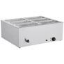 220v 3 pin plug NEW Commercial Food Warmer, 1500W Electric Stainless Steel BAIN MARIE Steam Warmer with Lid, 6-Pan Image 6