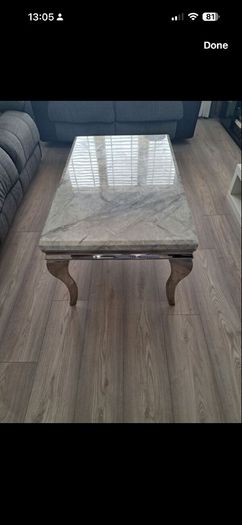 Marble Dining Table with 4 chairs + smaller matching coffee table