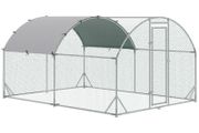 Walk In Chicken Run Galvanised Chicken Coop Hen Poultry House Cage Rabbit Hutch Pet Playpen Garden with Water-Resist Cover, 2.8 x 3.8 x 2m