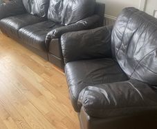 Leather 2-Seater & Armchair Sofa Set