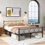King Size Bed Frame with Headboard & lights Image 4