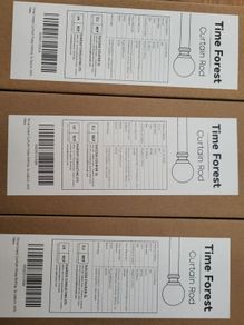 white curtain poles
