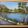 picture oil on board painting. Features a serene scene Image 2