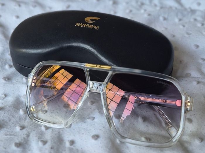 Carrera Unisex Sunglasses Victory C Polarised Crystal/Grey Gold Mirror
