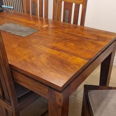 Solid Hardwood Dining Table & 6 Chairs