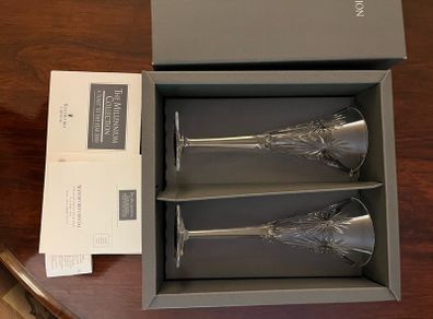 Waterford Crystal champagne toasting flutes millennium collection
