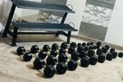 Hex Dumbbells With 2 Tier Rack