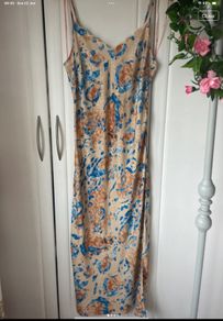 dress Bnwot midi patterned dress size 10 slip dress bias cut style