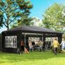 3 x 6m Pop-Up Gazebo, with Removable Walls - Black Image 3