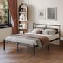 Double Bed Frame with Headboard and Footboard 4ft6 Metal Platform Bed Frame, 36 cm High, Modern Style, Under Bed Storage, Noise Free, Easy Assembly, Black Image 7