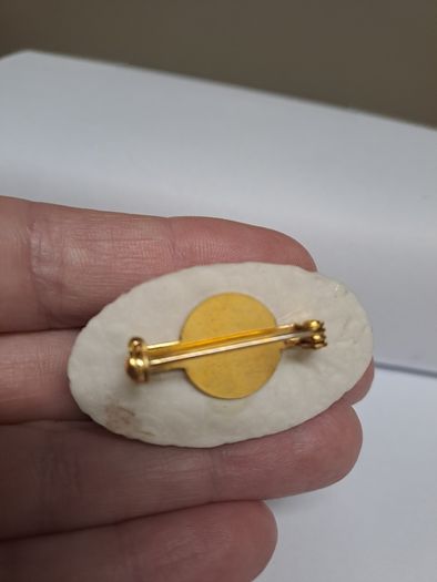Vintage Porcelain Floral Brooch