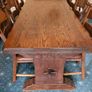 Hardwood dining table and six chairs Image 2