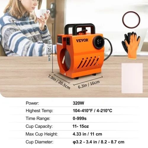 Mini Cup Press Machine, DIY Sublimation Blanks 311.8 g-425.2 g Coffee Mugs Tumblers,