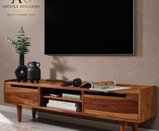 145cm Solid Wood TV Unit Sheesham TV Stand Storage Cabinet