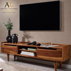 145cm Solid Wood TV Unit Sheesham TV Stand Storage Cabinet