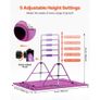 Gymnastic Bars for Kids, 63.5 kg Capacity Folding Training Kip Bar with Mat, Adjustable Height Gymnastic Horizontal Bar for Home, Training Equipment for Indoor Outdoor, Easy to Assemble, Purple Image 2