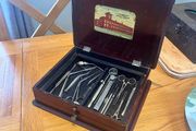 Antique NY Dentist Company Box with Instruments