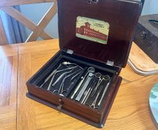 Antique NY Dentist Company Box with Instruments
