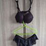 Elegant lace black set bra thongs size s 70 a Image 8