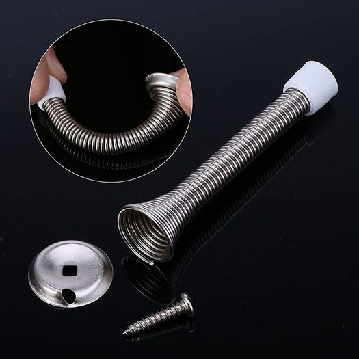 5 Pack 85 mm Spring Door Stop Metal Door Stoppers with Screws and Base Plate (FREE POSTAGE)