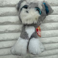 Ty Beanie Boo Whiskers approx. 6 Plush Schnauzer Dog Please look at the pictures