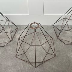 2 geometric metal industrial light shades
