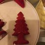 Christmas Ceramic flock covered trees &star Image 5
