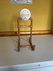 Irish whiskey Dublin. Roe& co display made from copper pipe