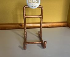 Irish whiskey Dublin. Roe& co display made from copper pipe