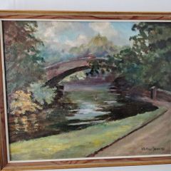 Oil Painting of Duck Pond, possibly Stephens Green