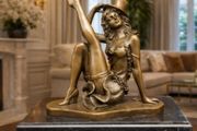 Cabaret Performer - Bronze, Marble, Signed