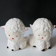 Vintage Novelty Cruet Set Little Lamb Shakers