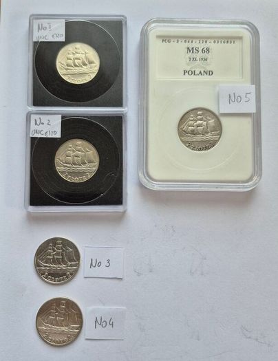 Poland 2 zlote silver coin 1936 Seaport