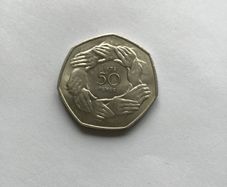 1973 English Circle of Hands 50 pence