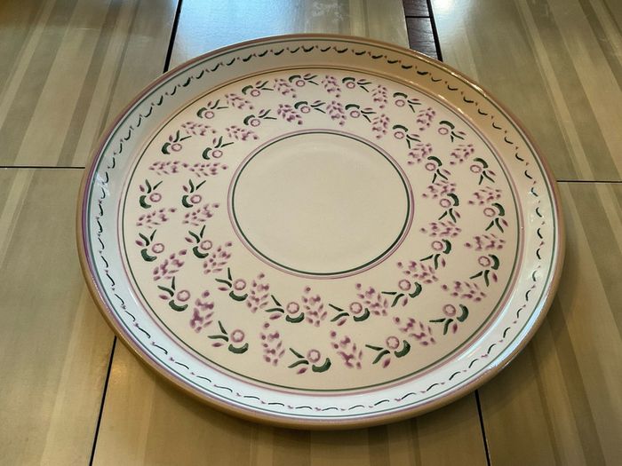 Nicholas Mosse new Lavender limited edition from Washington Creek .  A round platter 13 inches in diameter and a tea pot