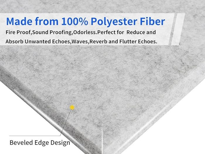 MULTIPLE COLOURS AVAILABLE 12 Pack Rdutuok High Density Hexagon Acoustic Panels,Acoustic Foam Panels 30 x 26 x1 cm Beveled Edge Tiles Sound Proof Padding for Recording Room,Offices,Home and Wall Decoration Silver Gray