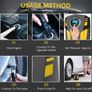 Digital Tyre Inflator, Portable Air Compressor Car Tyre Pump with 3 Nozzle Adaptors and Digital LED Light, 12V Image 4