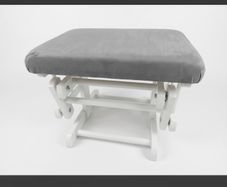 Babylo Brompton footstool Grey suedette/White wood