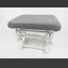 Babylo Brompton footstool Grey suedette/White wood