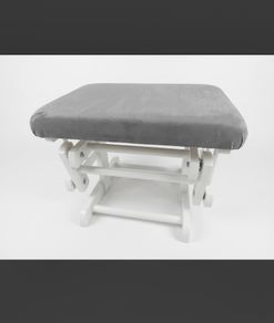 Babylo Brompton footstool Grey suedette/White wood
