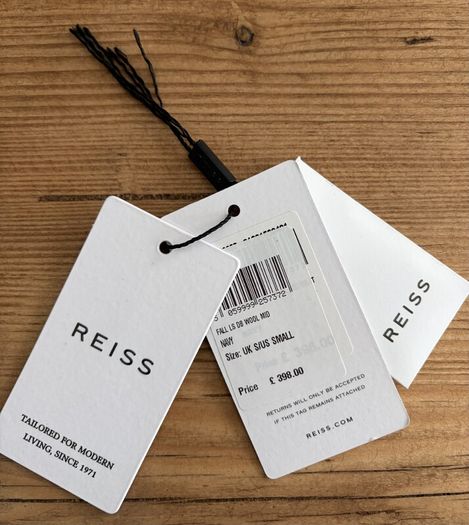 REISS Double Breasted Wool Blend Coat in Navy