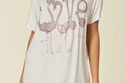 Blue Vanilla Flamingo Top