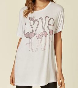 Blue Vanilla Flamingo Top