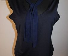 Dark Navy elastic top with tie size UK14/16 EU42/44 Perfect condition Postage included