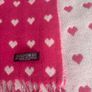 Foxford lambswool pink heart throw / rug Image 6