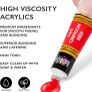 NEW SALE | Acrylic Canvas Paint Kit with 3 Kids Brushes for Crafts, Paper, Rock Painting, Wood,Ceramic & Fabric Vibrant 24 Colours Image 5