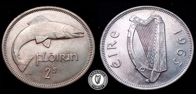 [#2360] - Ireland 1963 | Irish 2s | Irish Florin | Salmon | KM.15a | MS