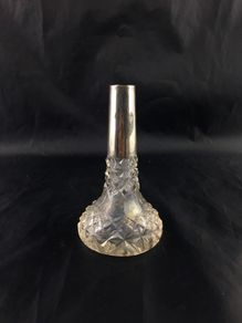 Antique crystal and silver vase